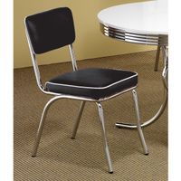 Coaster Furniture Retro Black and Chrome Open Back Side Chairs (Set of 2) - Short - Set of 2 - Black