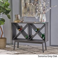 Birny Mid-Century Modern Wood Wine Shelf Cabinet by Christopher Knight Home - Sonoma Grey Oak