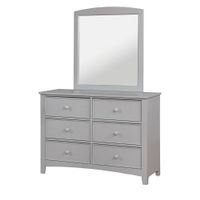 Deer Transitional Grey 6-Drawer 2-Piece Dresser and Mirror Set by Furniture of America - Grey