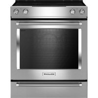 KitchenAid - 30&quot; Self-Cleaning Slide-In Electric Convection Range - Stainless-Steel