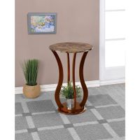 Coaster Furniture Elton Round Marble Top Accent Table - Cherry