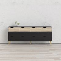 Carson Carrington Kristiansund Two-tone 8-drawer Dresser - 8-drawer - Black Matte/Oak Structure