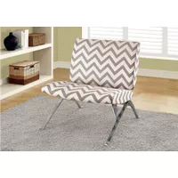 Accent Chair/ Armless/ Fabric/ Living Room/ Bedroom/ Fabric/ Metal/ Brown/ Chrome/ Contemporary/ Modern