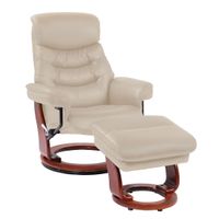 Copper Grove Noumea Leather Recliner and Ottoman - Taupe