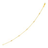 14k Yellow Gold Bracelet with Petite Diamond Stations (7 Inch)
