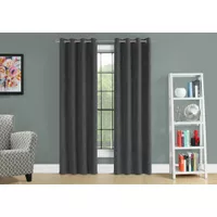 Curtain Panel/ 2pcs Set/ 54"W X 95"L/ Room Darkening/ Grommet/ Living Room/ Bedroom/ Kitchen/ Micro Suede/ Polyester/ Grey/ Contemporary/ Modern