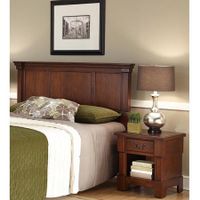 Home Styles The Aspen Collection Queen/Full Headboard and Night Stand, Rustic Cherry/Black