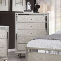 Amann Transitional Silver 5-Drawer Chest by Silver Orchid - Silver