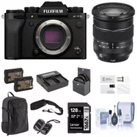 Fujifilm X-T5 Mirrorless Digital Camera, Black with XF 16-80mm f/4.0 R OIS WR Lens, 128GB SD Card, Backpack, 2x Battery, Dual Charger, 72mm Filter Kit, Screen Protector, and Accessories