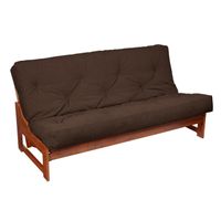 Queen-size 10-inch Dark Brown Suede Futon Mattress - Chocolate Brown