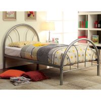 Furniture of America Linden Double Arch Metal Full Bed - Silver