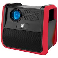 RCA - RPJ060 Portable Projector Home Theater Entertainment System - Outdoor, Built-in Handles and Speakers, Black/Red