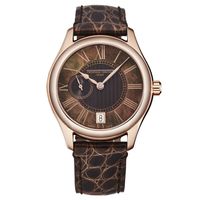 Frederique constant women's 'ladies automatic' brown dial brown leather strap watch fc-318mpc3b4 - Brown