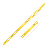 14k Yellow Gold Mens Curb Chain ID Bracelet (8.5 Inch)