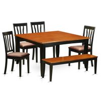 PFAN6-BCH 4-chair and Dining Bench 6-piece Kitchen Set - Microfiber