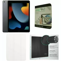 Apple 10.2-Inch iPad (Latest Model) with Wi-Fi 256GB Space Gray White Case Bundle