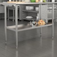 Galvanized Steel Adjustable Add-On Work Table Restaurant Shelf for Work Tables - 43.25"W x 18"D x 2"H