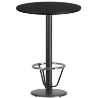 30'' Round Laminate Table Top with 18'' Round Bar Height Table Base - Black