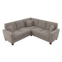 Stockton 86W L Shaped Sectional Couch by Bush Furniture - Beige Herringbone