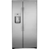 GE - 25.1 Cu. Ft. Side-By-Side Refrigerator with External Ice & Water Dispenser - Stainless steel
