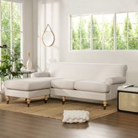 Jennifer Taylor Home Alana  91" L-Shape Reversible Sectional Sofa - Reversible - Light Beige Linen
