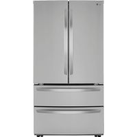 LG - 22.7 Cu. Ft. 4-Door French Door Counter-Depth Refrigerator with Double Freezer - PrintProof Stainless Steel
