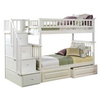Atlantic Furniture Columbia Staircase Twin Over Twin Bunk Bed