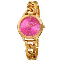August Steiner Women's Quartz Diamond Gold-Tone Pink Bracelet Watch - Gold-tone/Pink