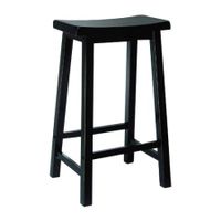 Powell 29 in. Antique Black with Terra Cotta Bar Stool