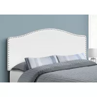 Bed/ Headboard Only/ Queen Size/ Bedroom/ Upholstered/ Pu Leather Look/ White/ Transitional