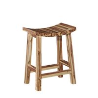 Powell Dale Brown Wood Saddle Counter Stool - Dale Saddle Counter Stool