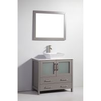 Vanity Art 36 Inch Single Sink Bathroom Vanity Set With Ceramic Top - Grey