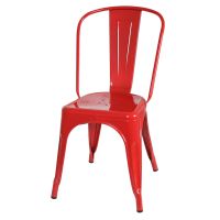 Red Bistro Dining Chair (Set of 2) - Retro Metal Bistro Dining Chair