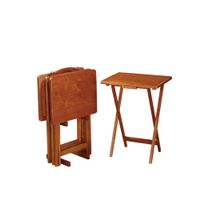 5-piece Tray Table Set Golden Brown
