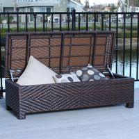 Santiago Brown Wicker Storage Ottoman by Christopher Knight Home - N/A - Brown