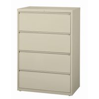 8000 Series 36" Wide 4-Drawer Lateral File Cabinet, Putty - Locking - Beige - Steel/Metal