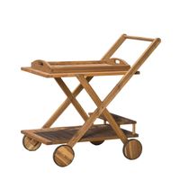 Evvie Natural Stained Acacia Wood Indoor Bar Cart by Christopher Knight Home - Brown