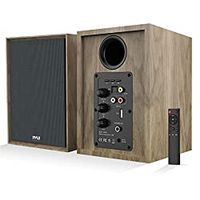 Pyle High Fidelity Bookshelf Monitor Speakers, HiFi Studio Monitor Computer Desk Stereo Speaker System, Connections and Studio Quality Sound, Wood - PBKSRB40