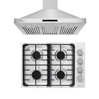 2 Piece Kitchen Appliances Packages Including 30" Gas Cooktop and 30" Wall Mount Range Hood - 30"