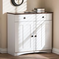 Traditional White Wood Kitchen Storage Cabinet by Baxton Studio - Buffet-White/Wenge