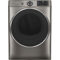 GE - 7.8 Cu. Ft. 12-Cycle Electric Dryer with Steam - Satin Nickel