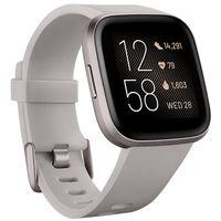 Fitbit - Versa 2 Smartwatch 40mm Aluminum - Stone/Mist Gray with Silicone Band