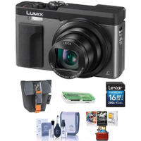 Panasonic - Lumix DC-ZS70 Digital Point & Shoot Camera - Silver - Bundled With Camera Case, 16GB SDHC Card, Cleaning Kit, Card Reader, and Mac Software Package