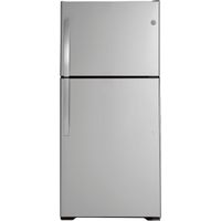 GE - 21.9 Cu. Ft. Top-Freezer Refrigerator - Stainless steel