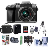 Panasonic - Lumix DMC-G7 Mirrorless Micro Four Thirds Camera with 14-42mm Lens - Silver - Bundled With Camera Case, 64GB SDXC U3 Card, Spare Battery, Tripod, 46mm Filter Kit, Software Package, and More