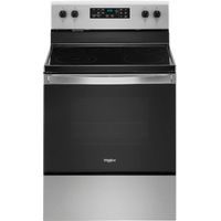 Whirlpool - 5.3 Cu. Ft. Freestanding Electric Range with Steam-Cleaning and Frozen Bake - Stainless steel