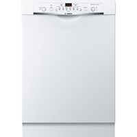 Bosch - 100 Series 24" Front Control Tall Tub Built-In Dishwasher with Stainless-Steel Tub - White