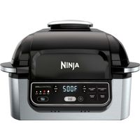 Ninja - Ninja Foodi 5-in-1 Indoor Grill with 4-qt Air Fryer, Roast, Bake, & Dehydrate - Stainless Steel/Black