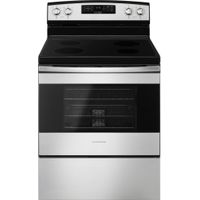 Amana - 4.8 Cu. Ft. Freestanding Electric Range - Black on stainless