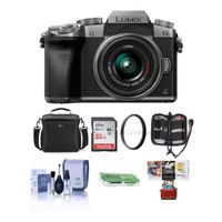Panasonic Lumix DMC-G7 Mirrorless Micro Four Thirds Camera with 14-42mm Lens SILVER - Bundle with Camera Case, 32GB SDHC Card, Cleaning Kit, Memory Wallet, Card Reader, 46mm UV Filter, Mac Software Package